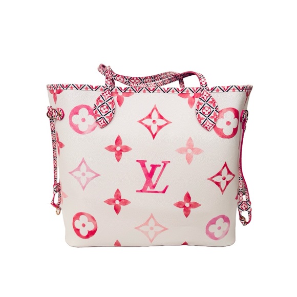 Louis Vuitton By the Pool Monogram Giant Neverfull MM Tote Rose Pink M22980 - Picture 4 of 16